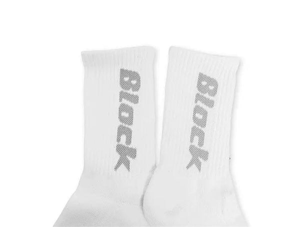 Calcetin Largo Block Unisex Blanco