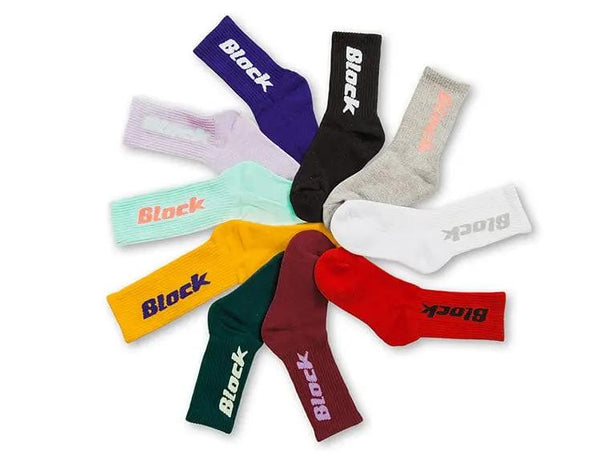 Calcetin Largo Block Unisex Burdeo