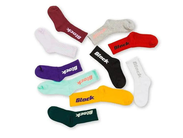 Calcetin Largo Block Unisex Burdeo