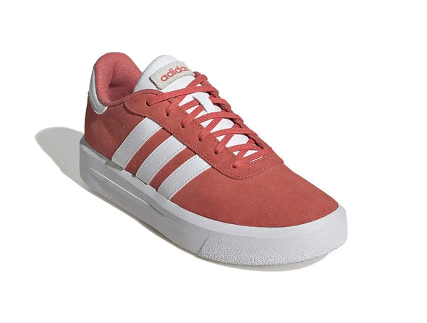 Zapatilla Adidas Court Plataforma Suede Mujer Coral - Blanco