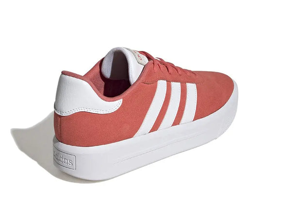 Zapatilla Adidas Court Plataforma Suede Mujer Coral - Blanco