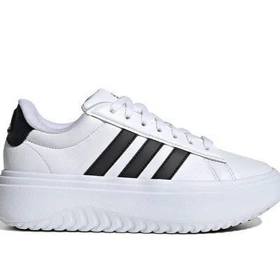 Zapatilla Adidas Grand Court Plataforma Cuero Mujer Blanco