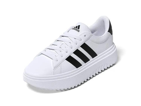 Zapatilla Adidas Grand Court Plataforma Cuero Mujer Blanco
