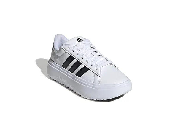 Zapatilla Adidas Grand Court Plataforma Cuero Mujer Blanco