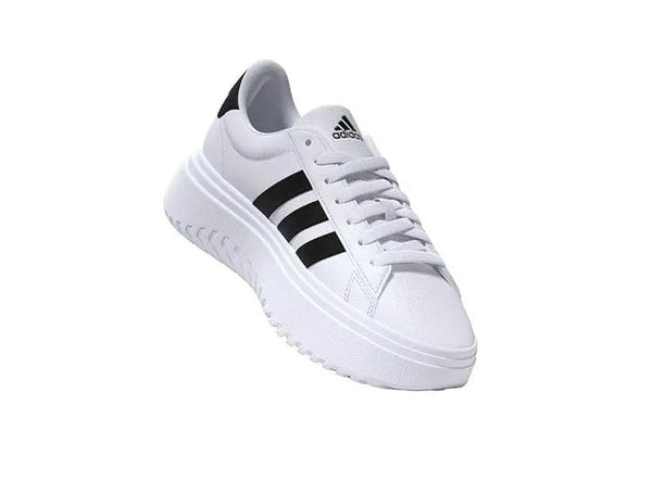 Zapatilla Adidas Grand Court Plataforma Cuero Mujer Blanco
