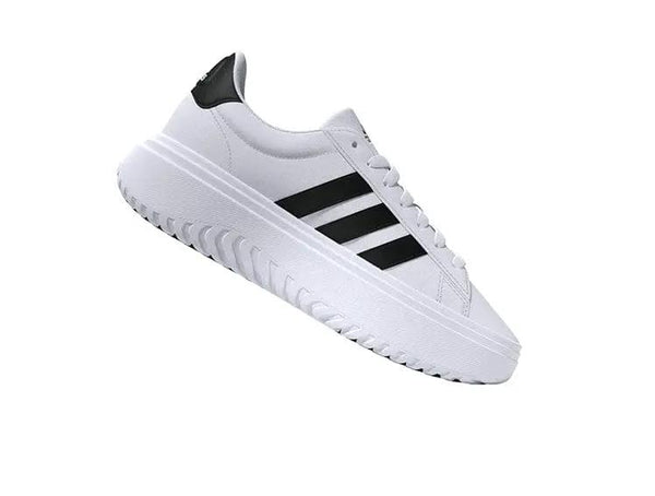 Zapatilla Adidas Grand Court Plataforma Cuero Mujer Blanco