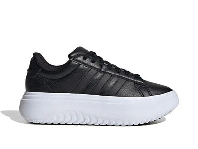 Zapatilla Adidas Grand Court Plataforma Cuero Mujer Negro