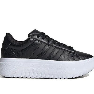Zapatilla Adidas Grand Court Plataforma Cuero Mujer Negro