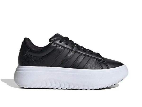 Zapatilla Adidas Grand Court Plataforma Cuero Mujer Negro