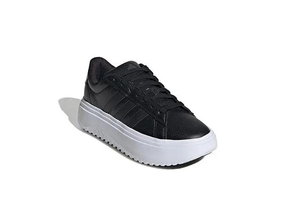 Zapatilla Adidas Grand Court Plataforma Cuero Mujer Negro