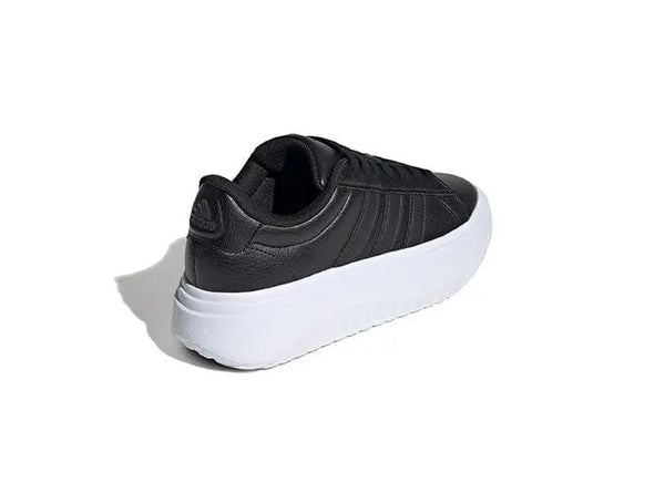 Zapatilla Adidas Grand Court Plataforma Cuero Mujer Negro