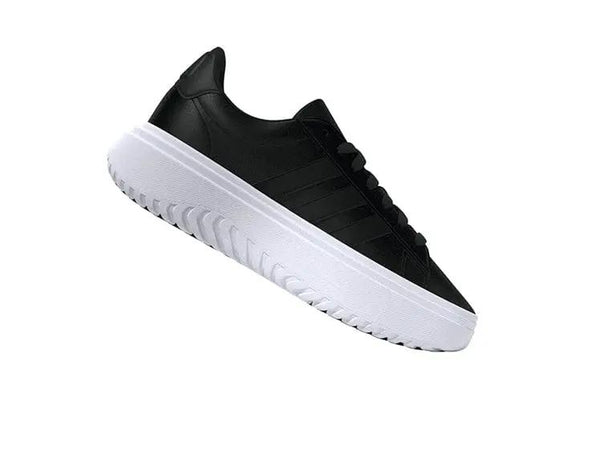 Zapatilla Adidas Grand Court Plataforma Cuero Mujer Negro