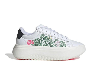 Zapatilla Adidas Grand Court Platform Cuero Mujer Blanco