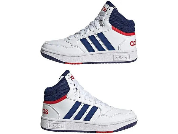 Zapatilla Adidas Hoops 3.0 Mid Junior Blanco