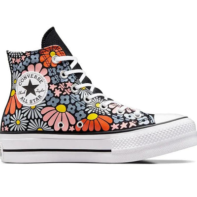 Zapatilla Converse Chuck Taylor Lift Floral Mujer Negro