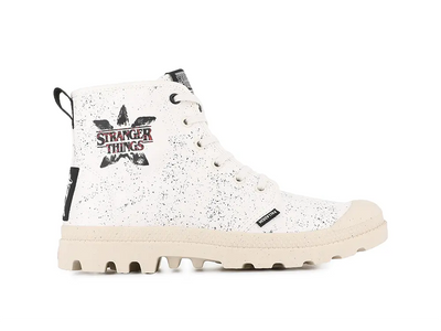 Zapatilla Palladium Pampa Stranger Things (Demodog) Unisex Blanco Palladium