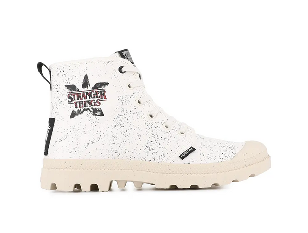 Zapatilla Palladium Pampa Stranger Things (Demodog) Unisex Blanco Palladium