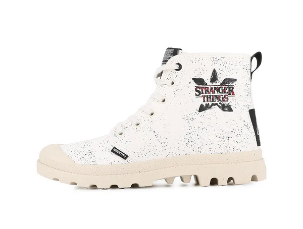 Zapatilla Palladium Pampa Stranger Things (Demodog) Unisex Blanco Palladium