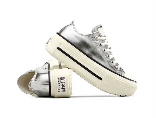 Zapatillas Converse Chuck Taylor Lift Double Stack Mujer Plata