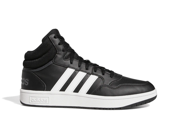 Zapatilla Adidas Hoops 3.0 Mid Cuero Hombre Negro
