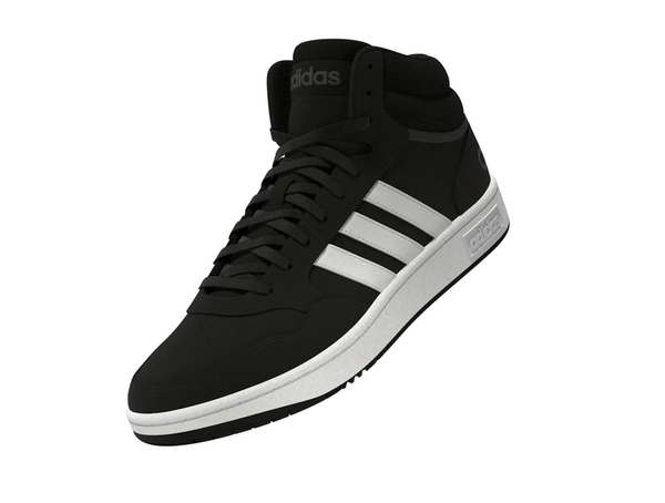 Zapatilla Adidas Hoops 3.0 Mid Cuero Hombre Negro