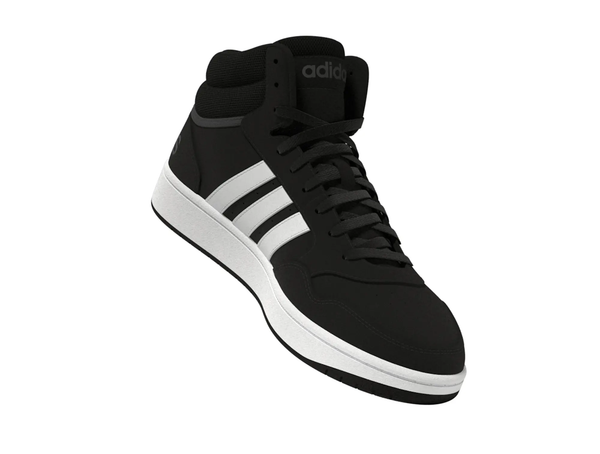 Zapatilla Adidas Hoops 3.0 Mid Cuero Hombre Negro