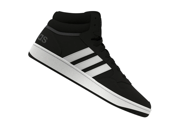 Zapatilla Adidas Hoops 3.0 Mid Cuero Hombre Negro