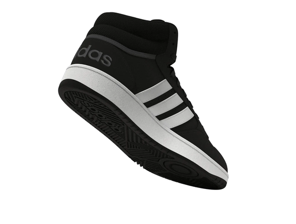 Zapatilla Adidas Hoops 3.0 Mid Cuero Hombre Negro