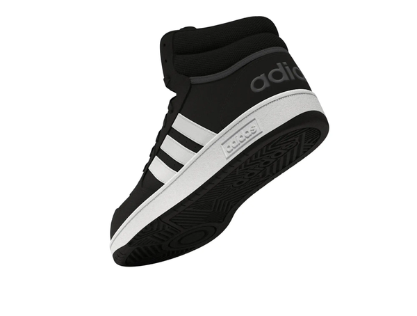 Zapatilla Adidas Hoops 3.0 Mid Cuero Hombre Negro