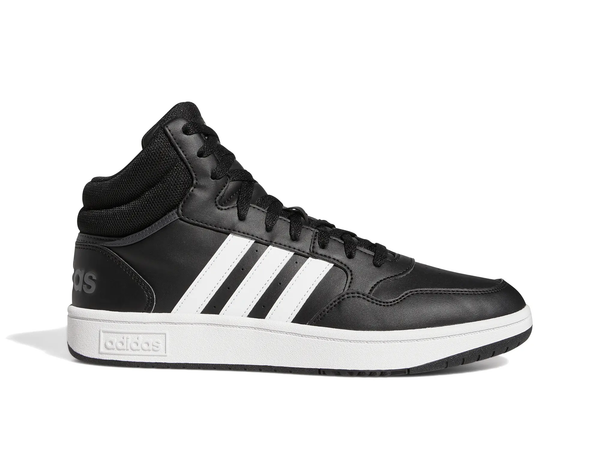Zapatilla Adidas Hoops 3.0 Mid Cuero Hombre Negro