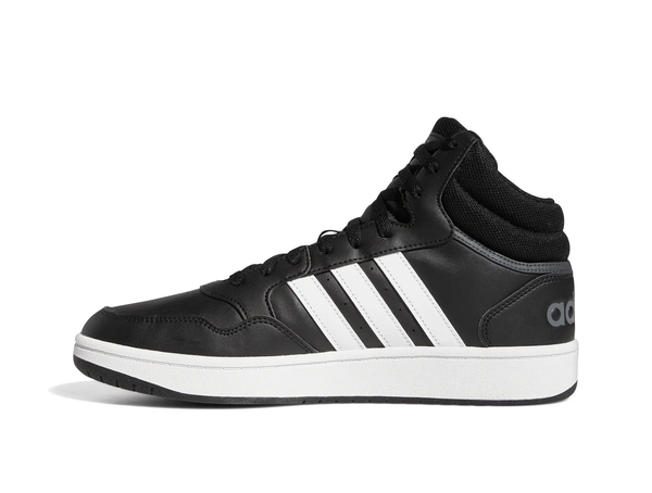Zapatilla Adidas Hoops 3.0 Mid Cuero Hombre Negro