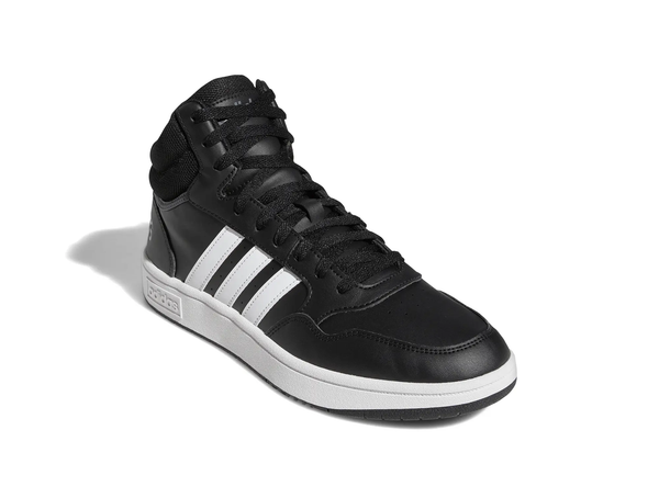 Zapatilla Adidas Hoops 3.0 Mid Cuero Hombre Negro