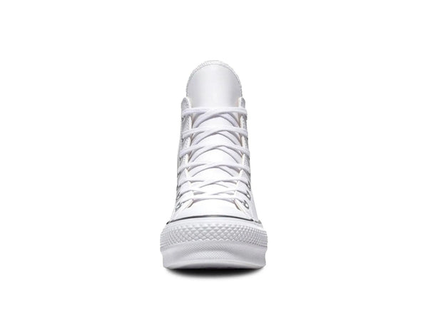 Zapatilla Converse Chuck Taylor Plataforma Cuero Hi Mujer Blanco