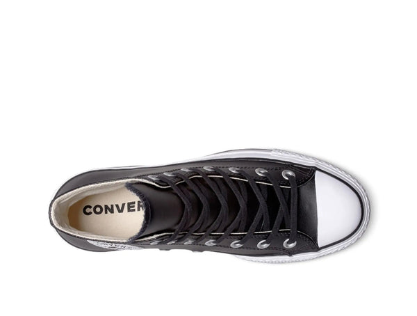Zapatilla Converse Chuck Taylor Plataforma Cuero Hi Mujer Negro