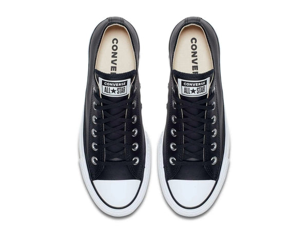 Zapatilla Converse Chuck Taylor Plataforma Cuero Low Mujer Negro