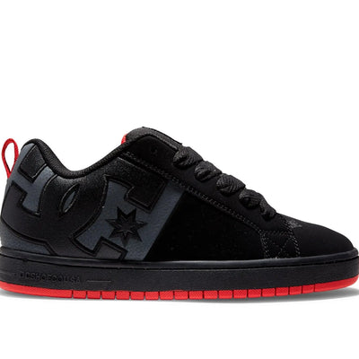 Zapatilla DC Court Graffik Suede Trainers Hombre Negro Rojo