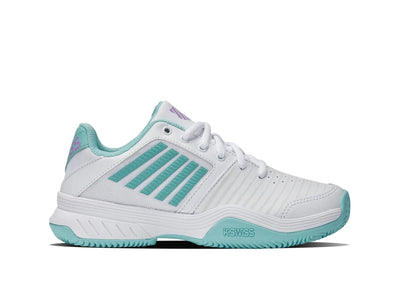 Zapatilla Kswiss Court Express Hb Mujer Blanco Celeste