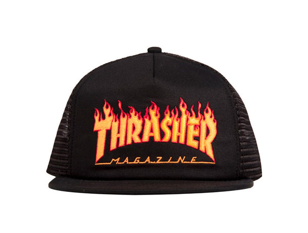 Jockey Thrasher Snapback Flame Embroidered Unisex Negro