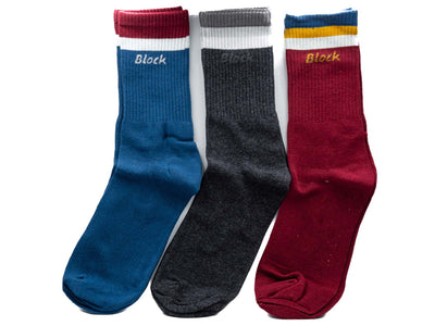 Calcetin Block Socks Pack 3 Bla/Neg/Roj Hombre Multicolor