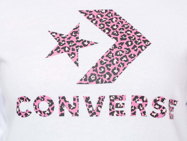 Poleron Converse Star Chevron Leopard Mujer Blanco
