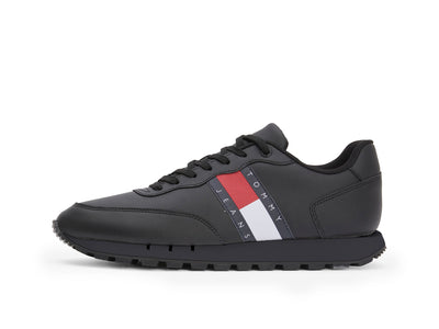 Zapatilla Tommy Leather Runner Hombre Negro