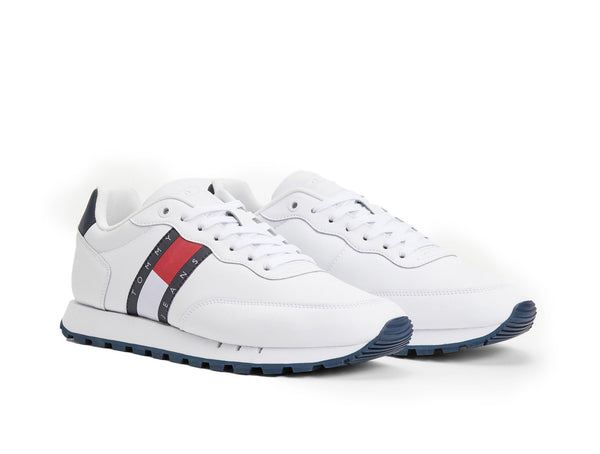Zapatilla Tommy Leather Runner Hombre Blanco