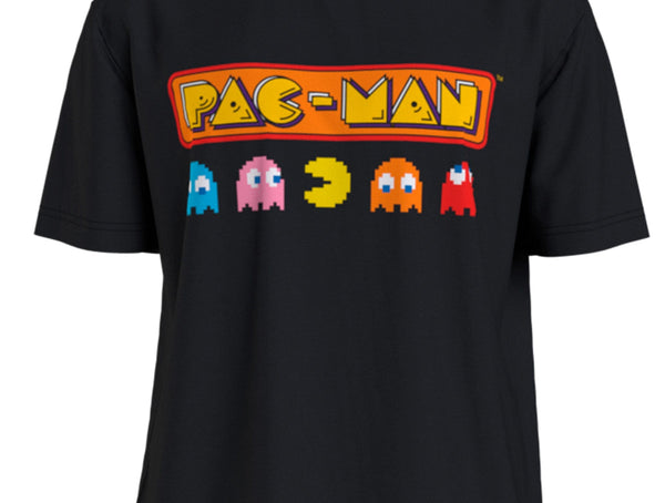 Polera  Pacman Classic Ghosts Hombre Negro