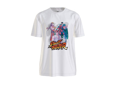 Polera Street Fighter Graphic Anime Hombre Blanco