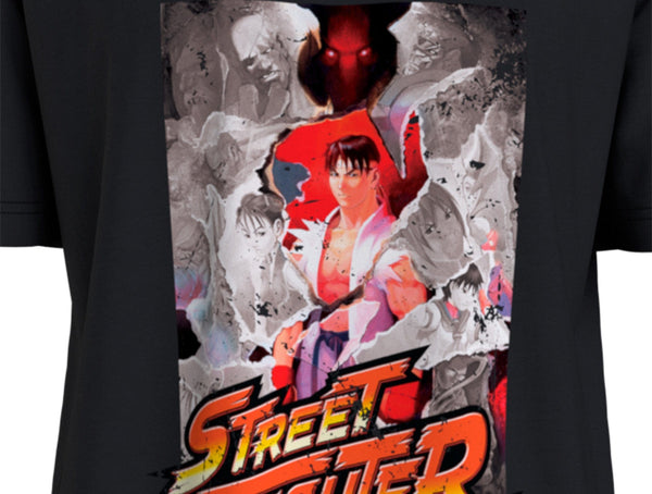 Polera Street Fighter Graphic Single Character Hombre Negro