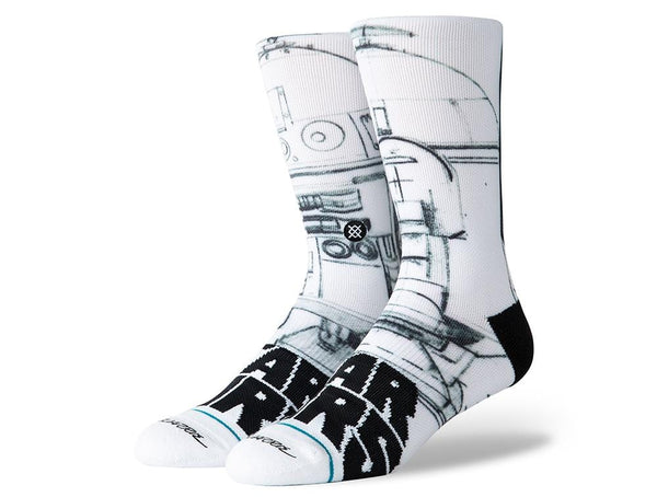 Calcetin Stance Star Wars Mcquarrie R2D2 Hombre Blanco
